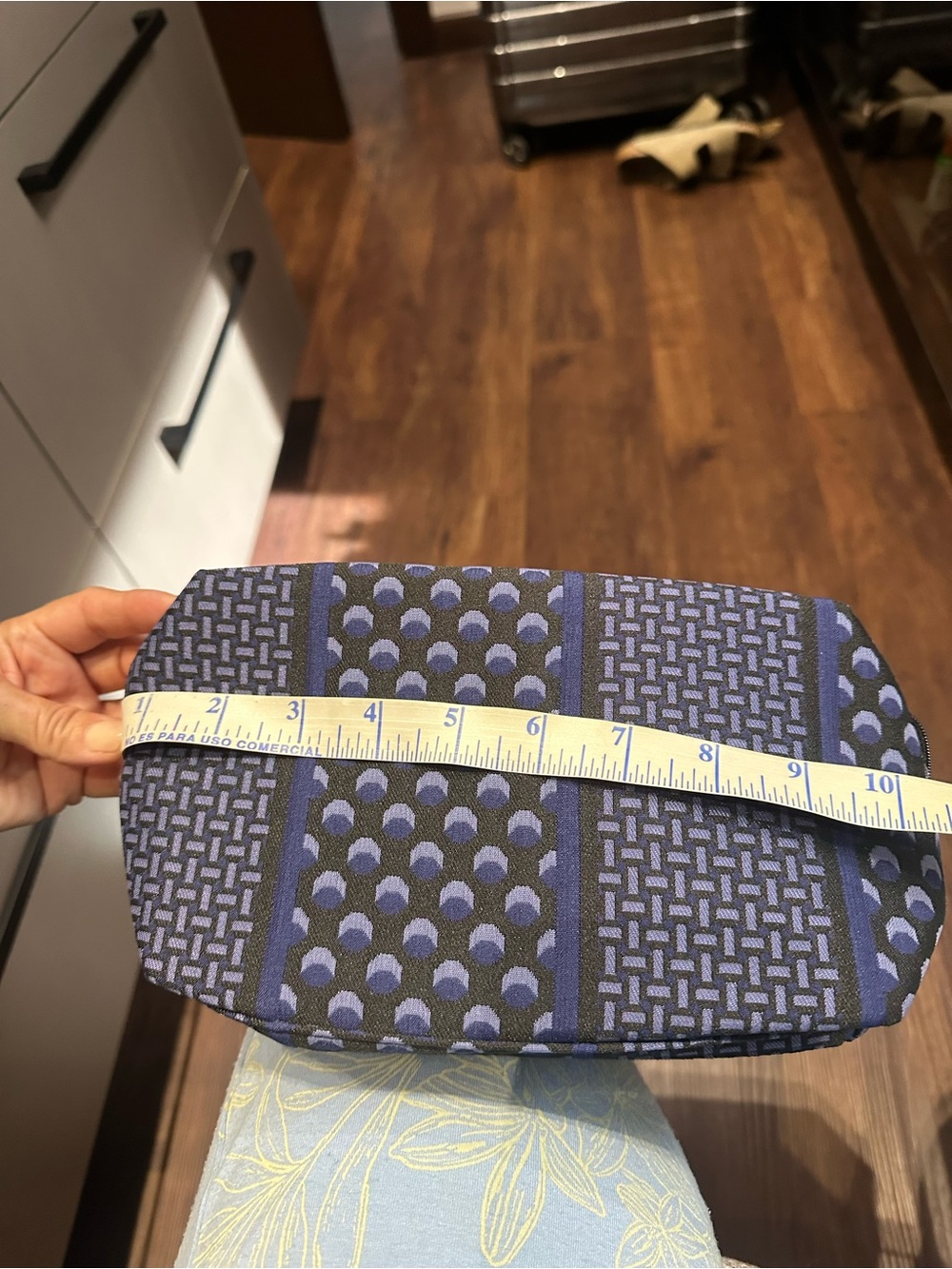 Bulgari Blue and Black Patterned Cosmetic Pouch
